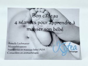 Bon cadeau cours massage bébé